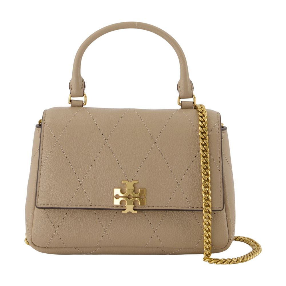 Tory Burch Charlie Top Handle Bag — Beige Calfskin