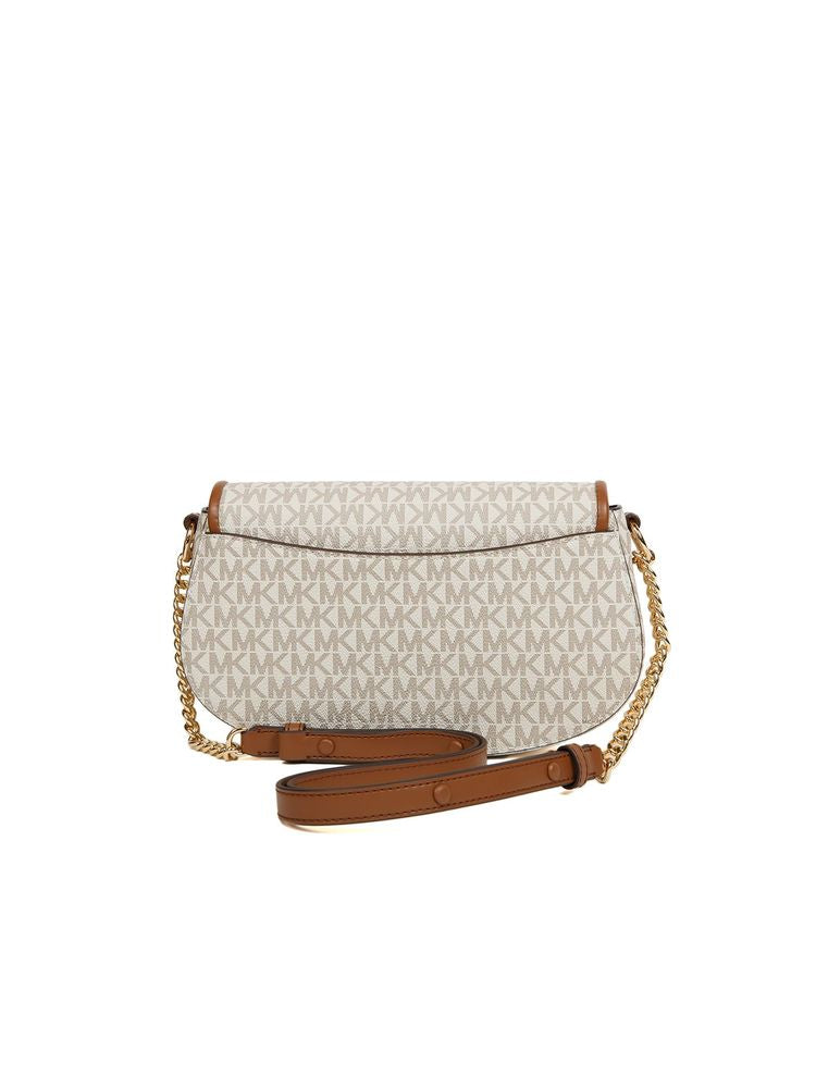 Michael Kors Mila Crossbody Bag — Beige Leather | Trim: Polyurethane