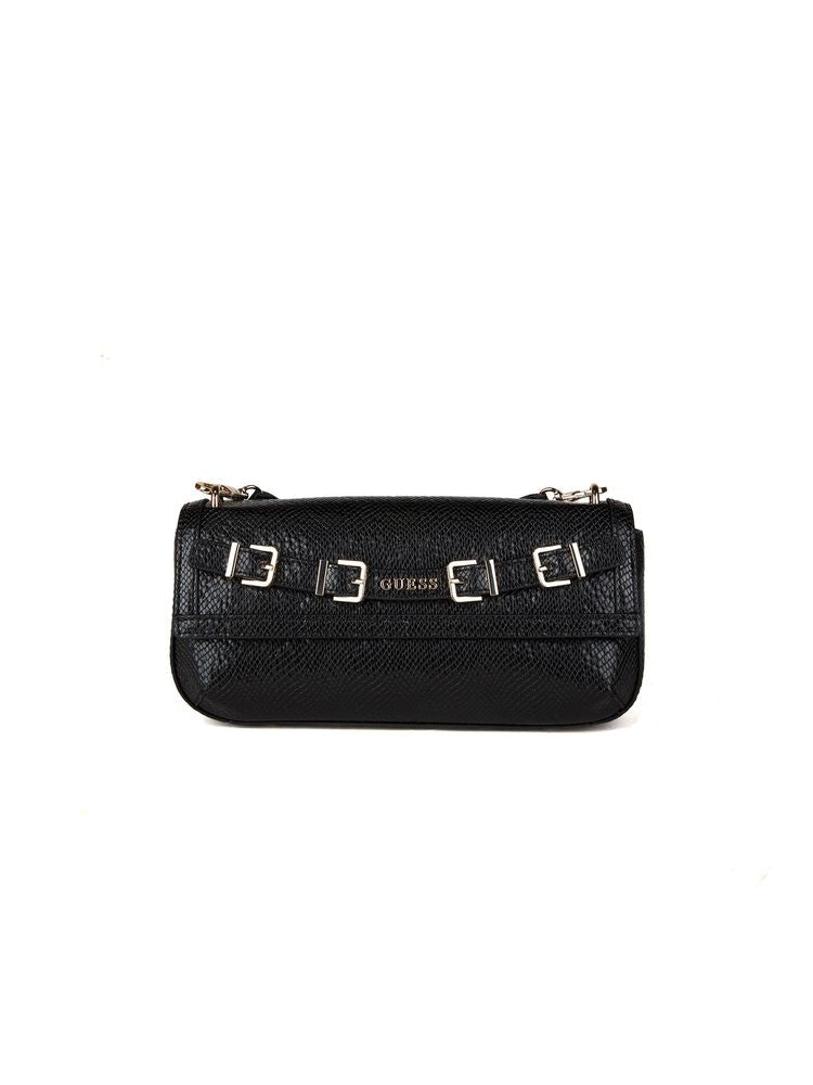 Guess Dovie Shoulder Bag — Black Polyurethane