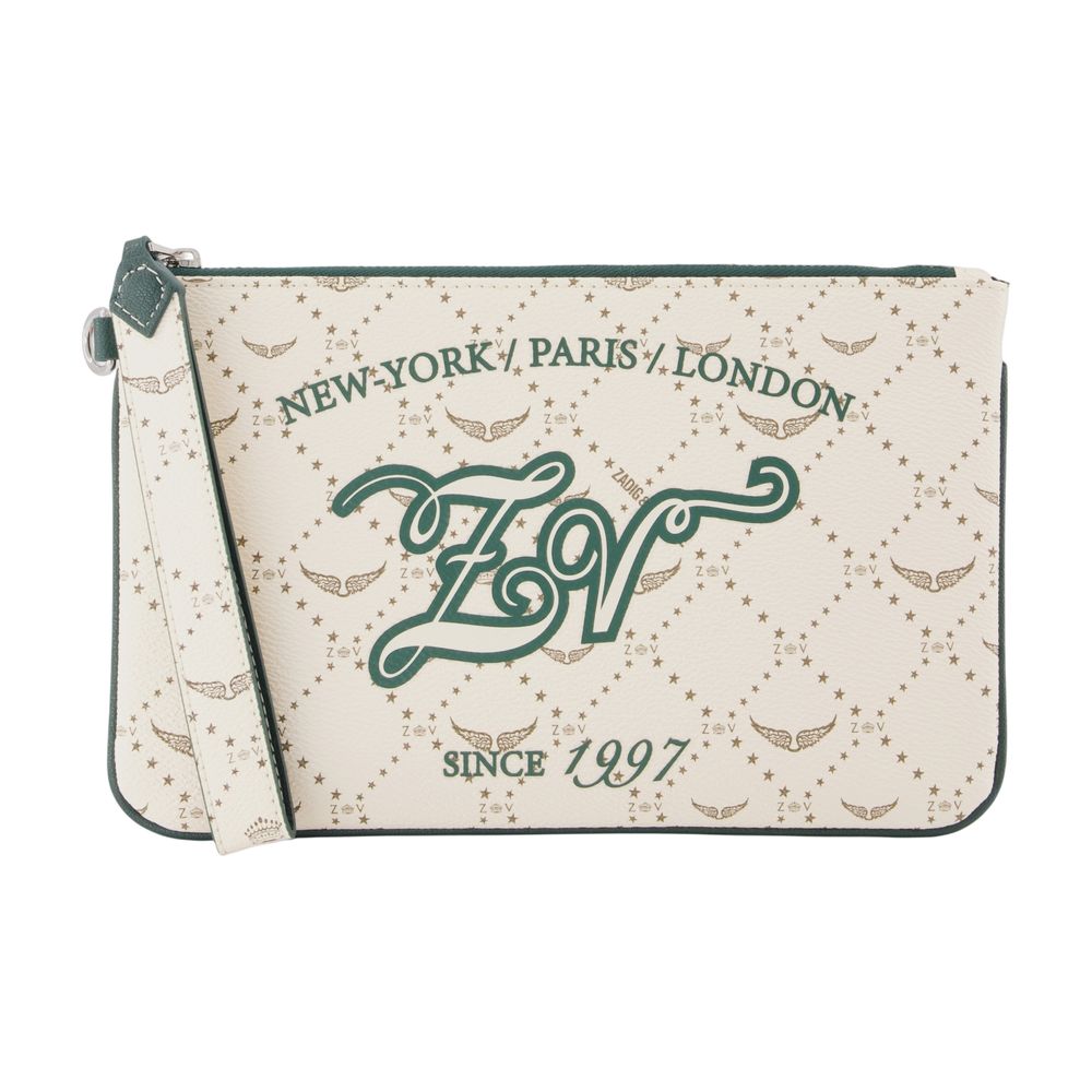 Zadig & Voltaire Z Monogram Pouch — White Synthetic Wallet