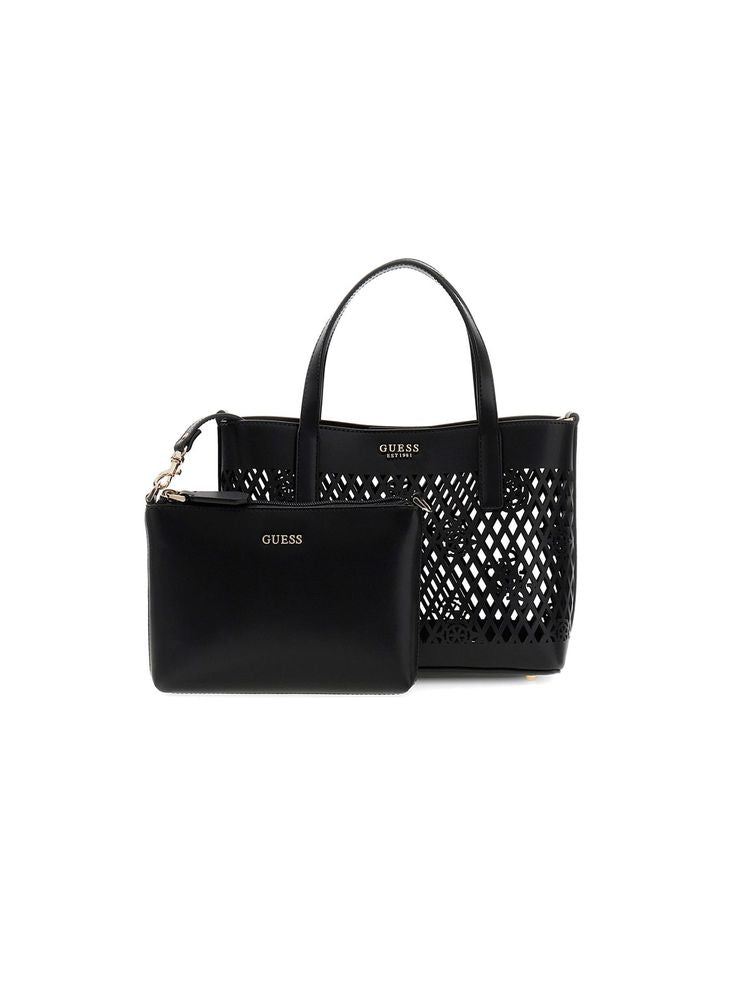 Guess Tote Bag — Black Polyurethane