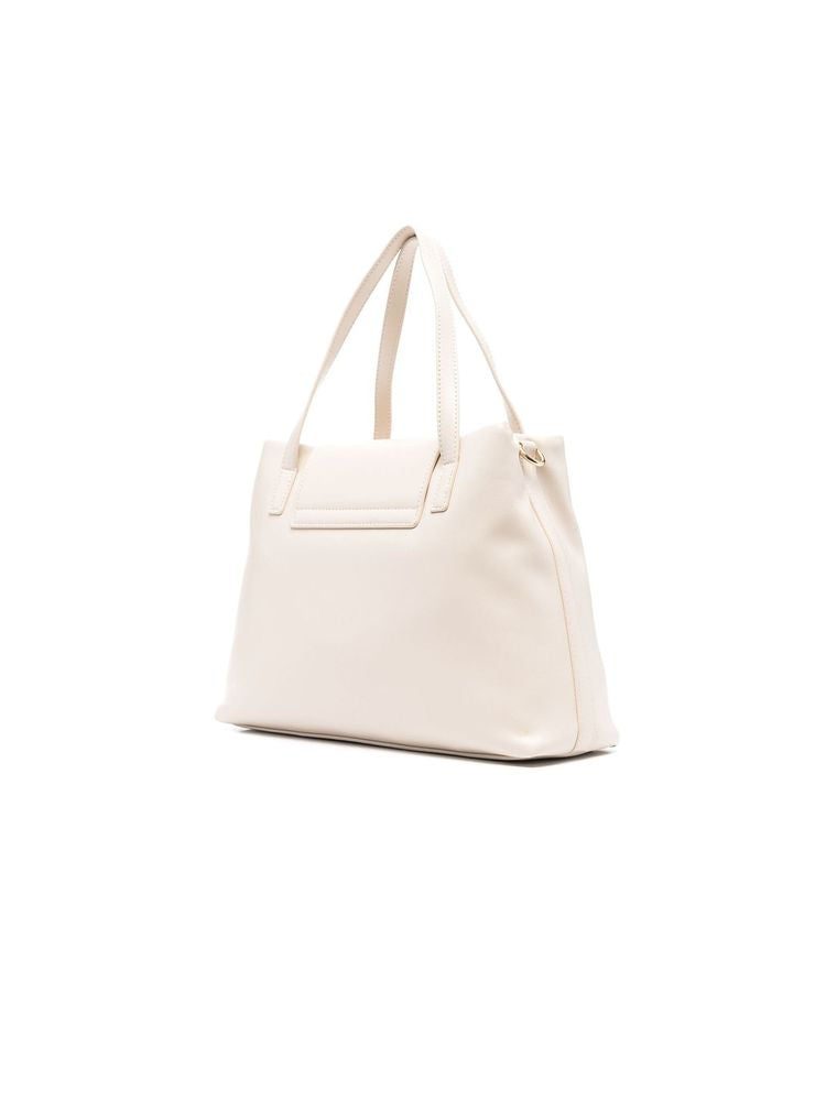 Love Moschino Structured Polyurethane Shoulder Bag — White