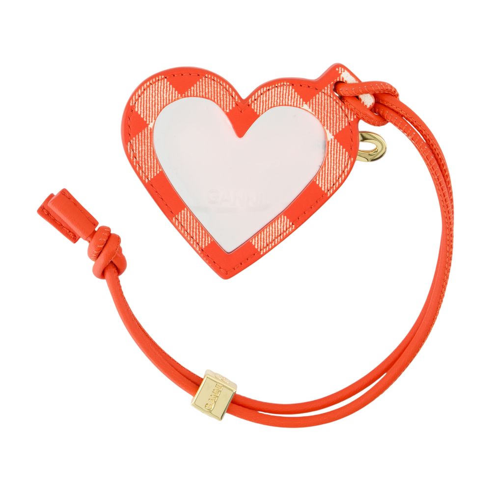 Ganni Bou Heart Keychain — Red Calfskin Belt