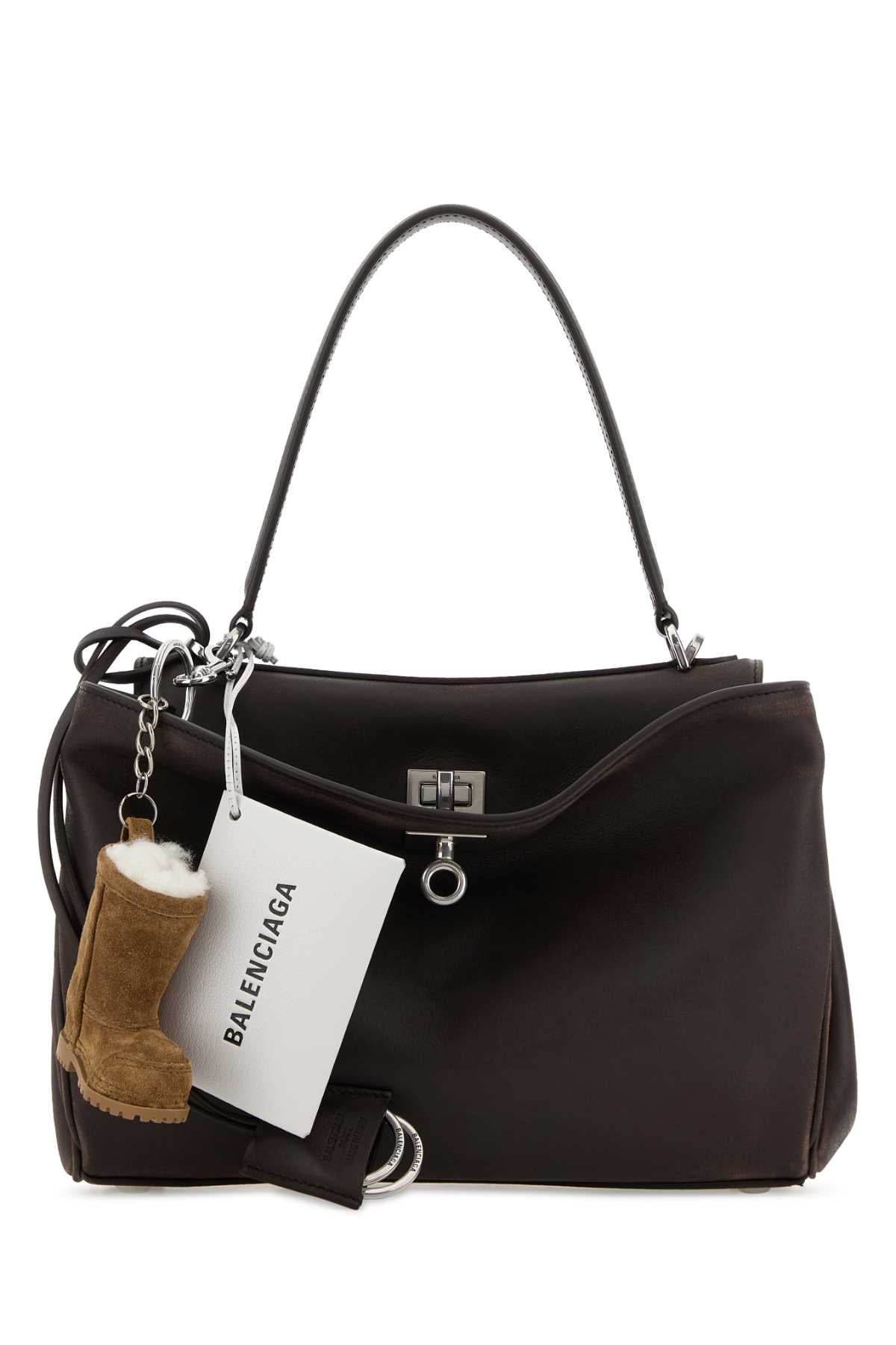 Balenciaga Calf Leather Shoulder Bag — Brown
