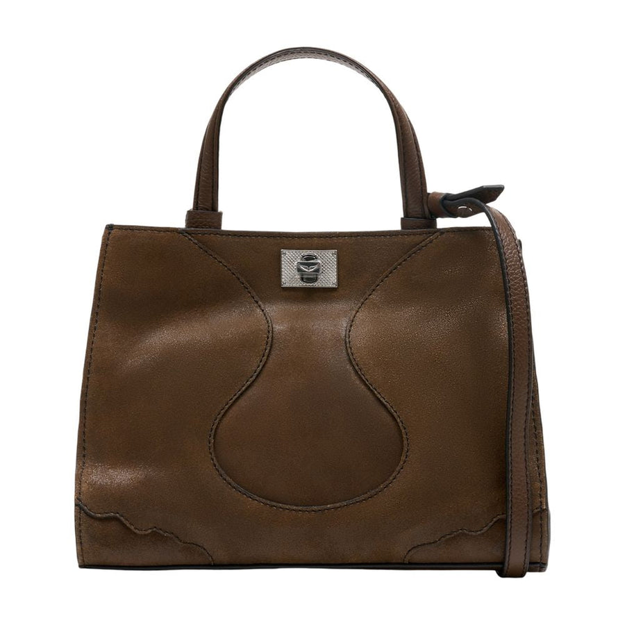 Zadig & Voltaire Sculpted Cowhide Top Handle Bag — Brown