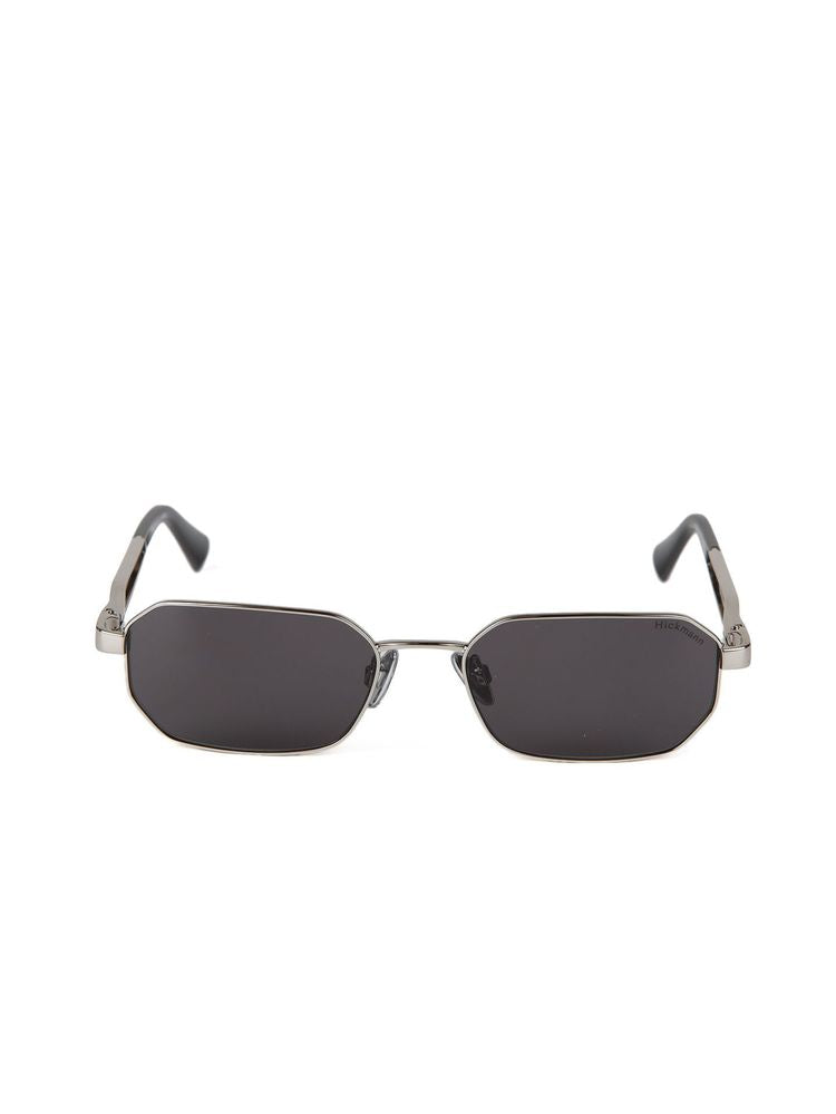 Hickmann Hi3248 Metal Rectangle-Frame Sunglasses — Silver
