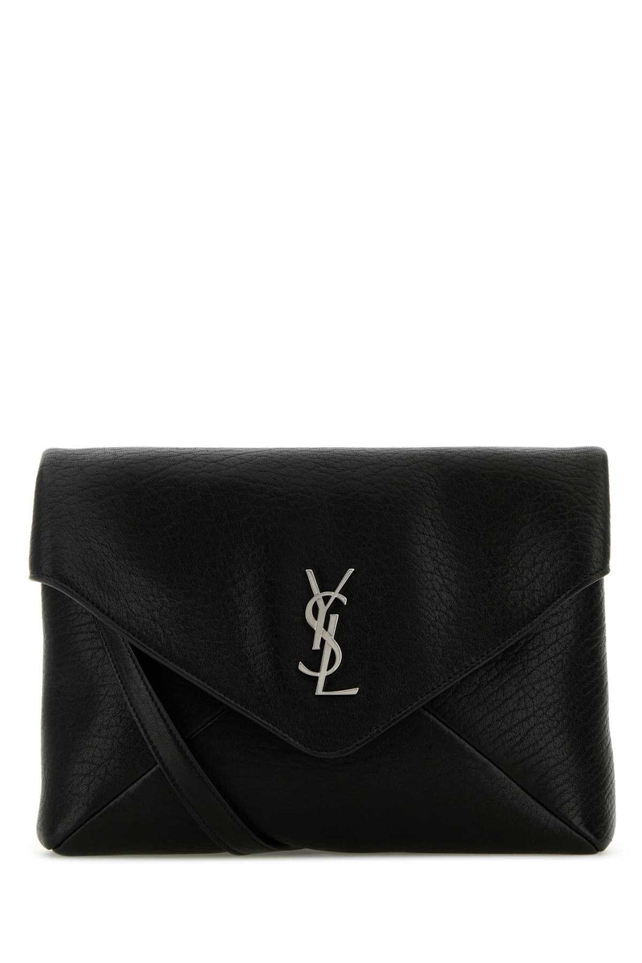 Saint Laurent Quilted Leather Clutch — Black