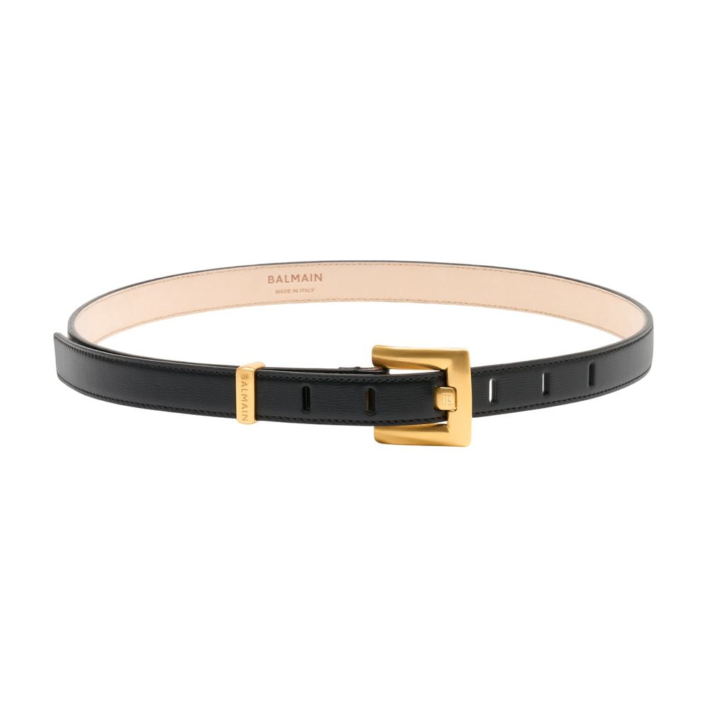 Balmain Anthem Belt — Black Calfskin