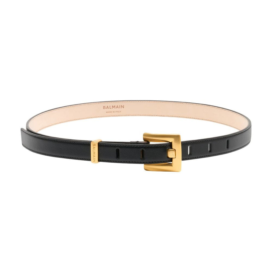 Balmain Anthem Belt — Black Calfskin