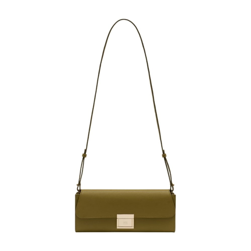 Ami Paris Mimi Clutch — Green Calfskin