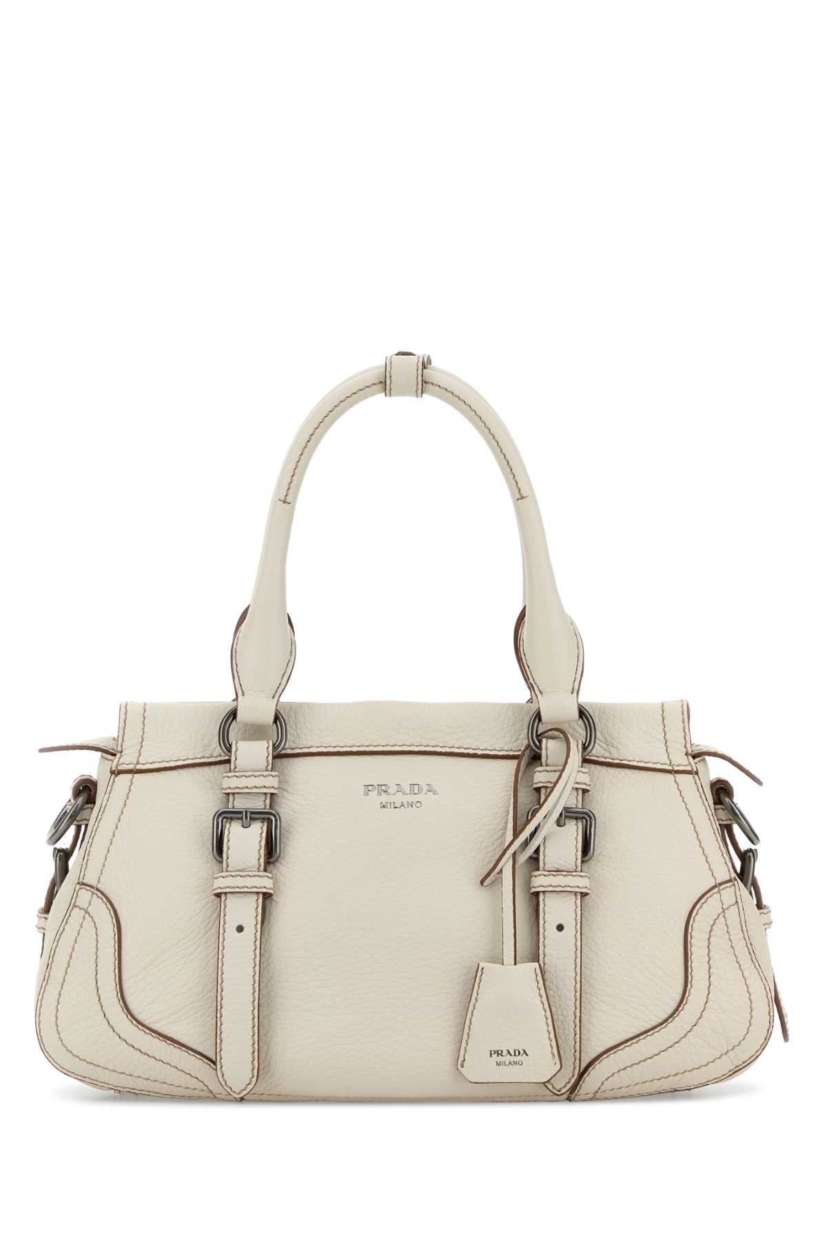 Prada Shopping Shoulder Bag — Beige