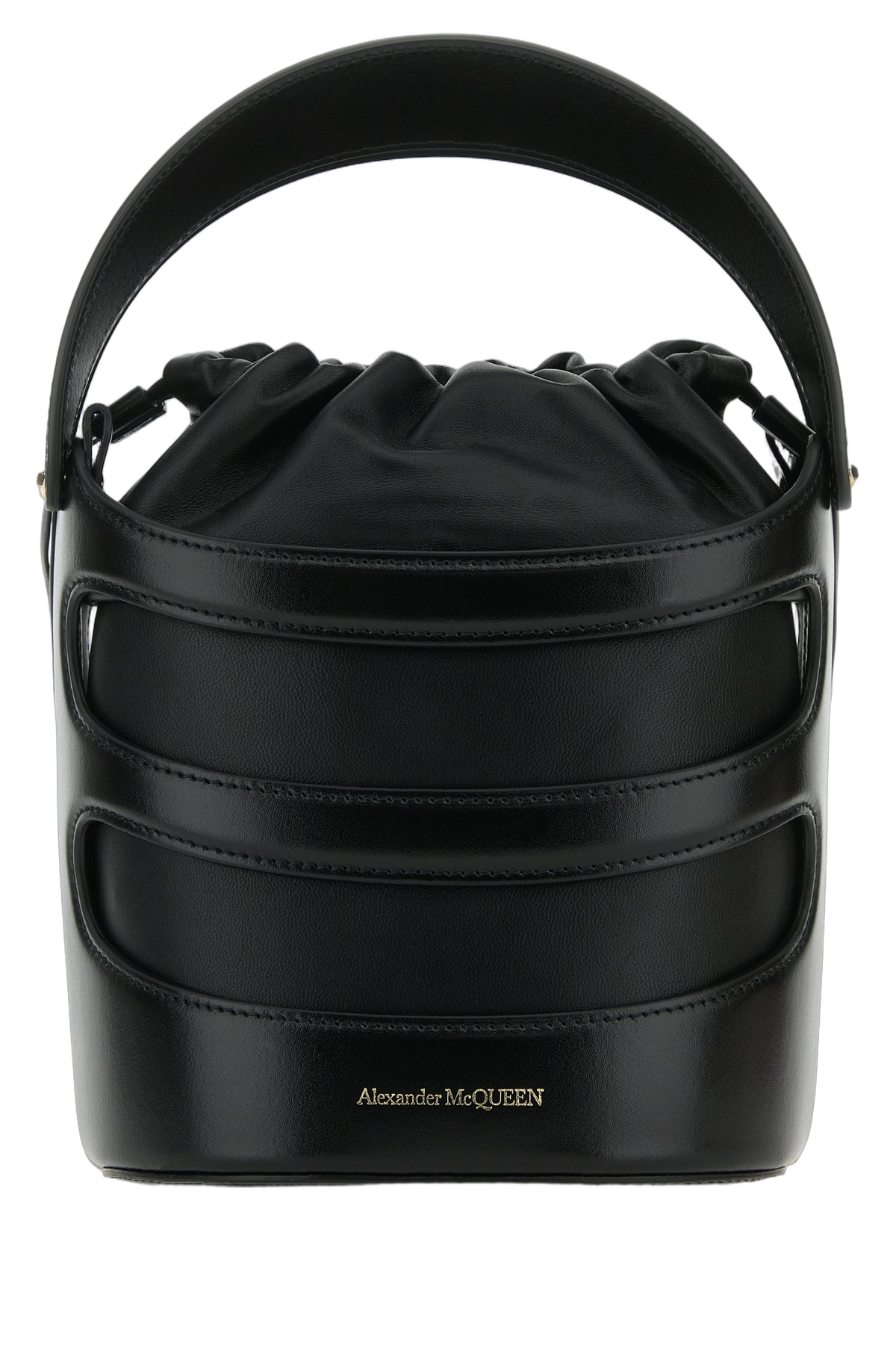 Alexander Mcqueen Quilted Calfskin Bucket Bag — Black Lb Vitello