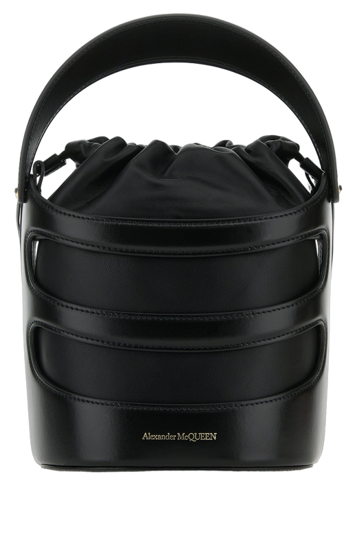 Alexander Mcqueen Quilted Calfskin Bucket Bag — Black Lb Vitello