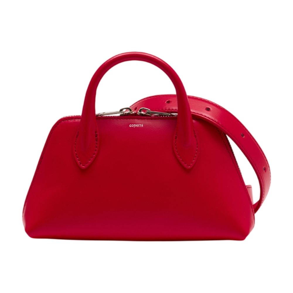 Coperni Belt Duffle Top Handle Bag — Red Lambskin