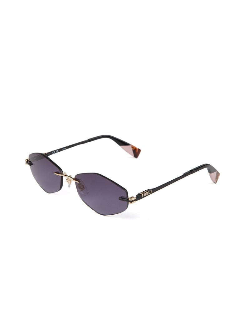 Furla Sfub28 Smoke Gradient Tinted Metal Sunglasses — Rose Gold