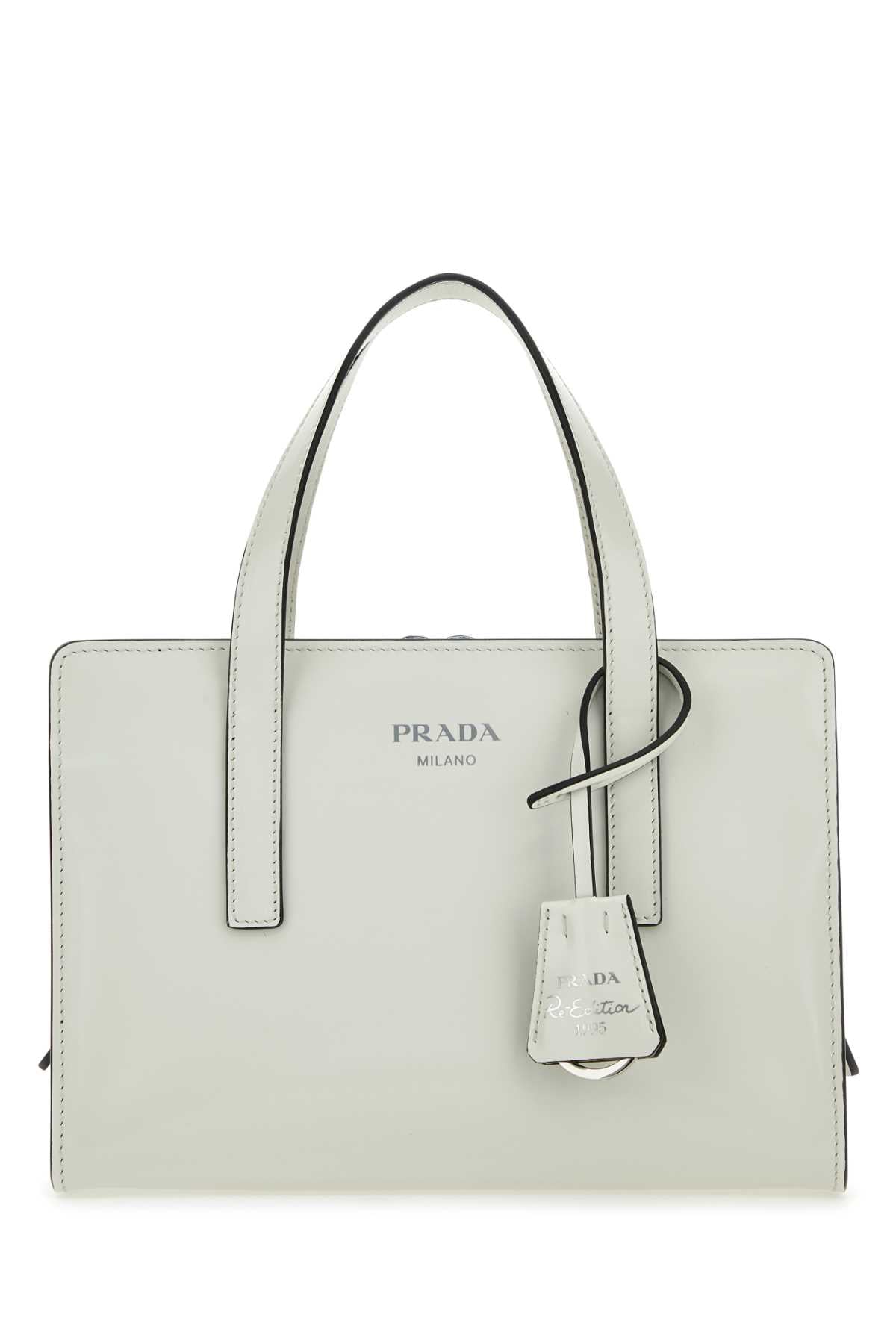 Prada Calf Leather Top Handle Bag — White Vitello