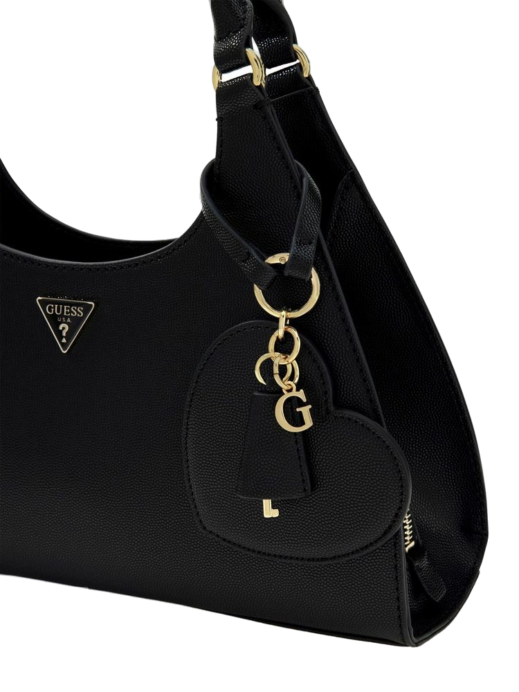 Guess Isobel Girlfriend Shoulder Bag — Black Polyurethane