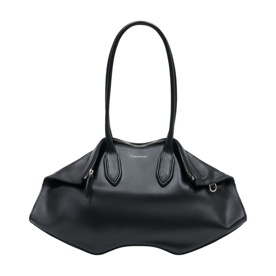 Alexander Mcqueen Manta Shoulder Bag — Black Calfskin