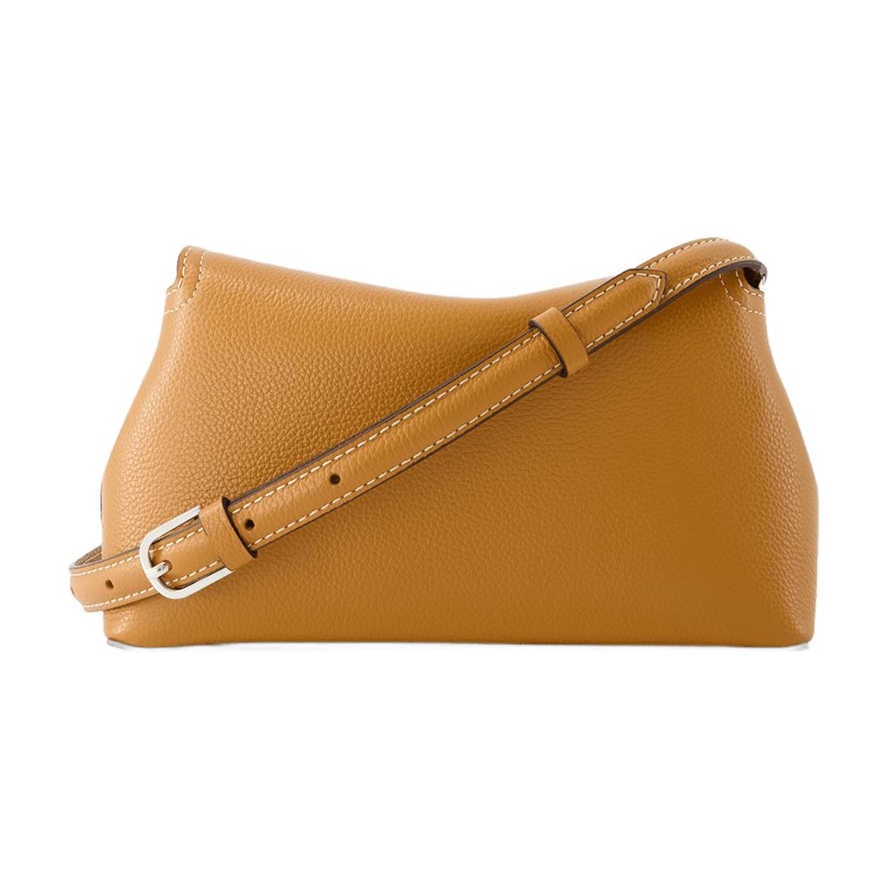 Toteme T Lock Clutch — Brown Calfskin