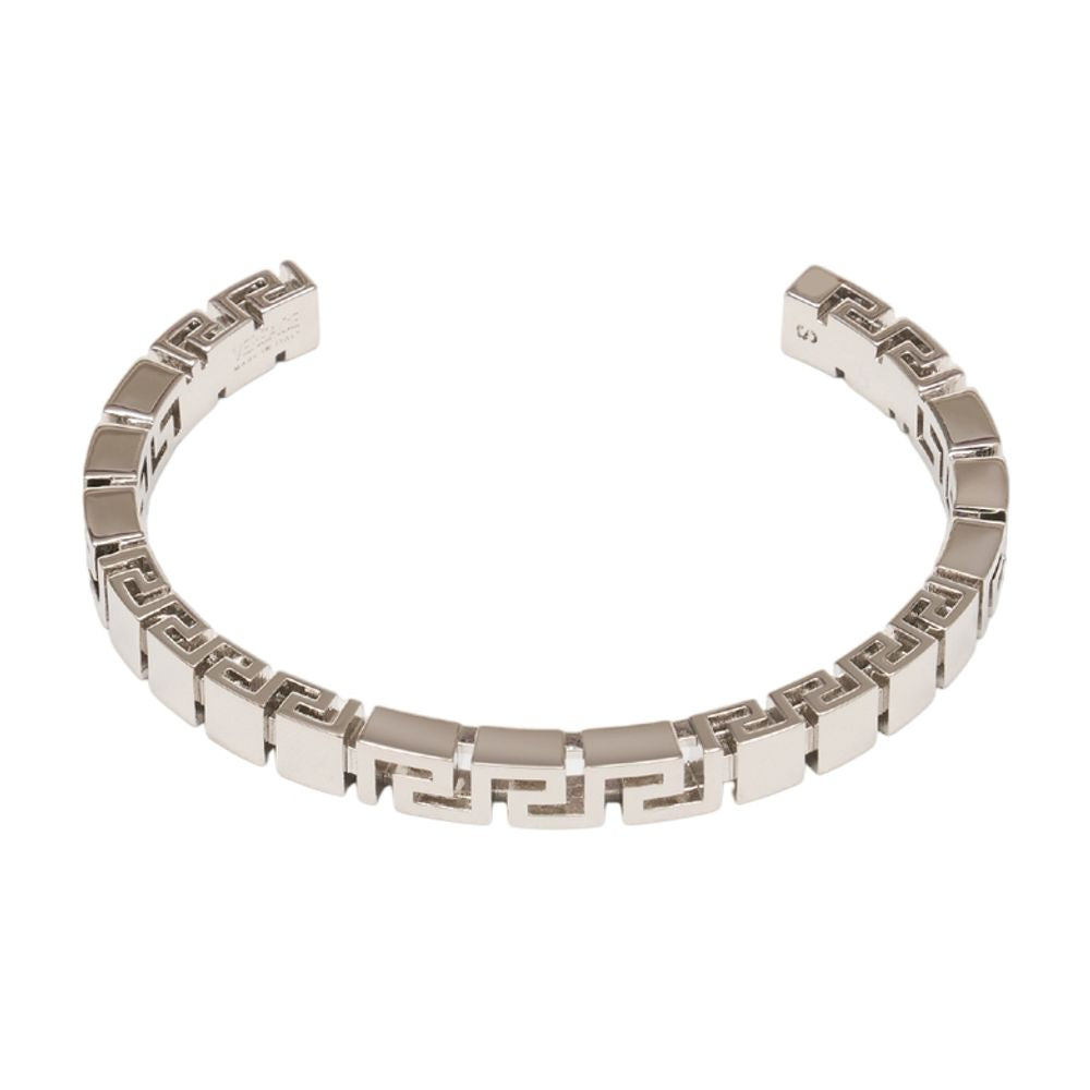 Versace Greek Key Link Bracelet — Silver Metal Bracelets