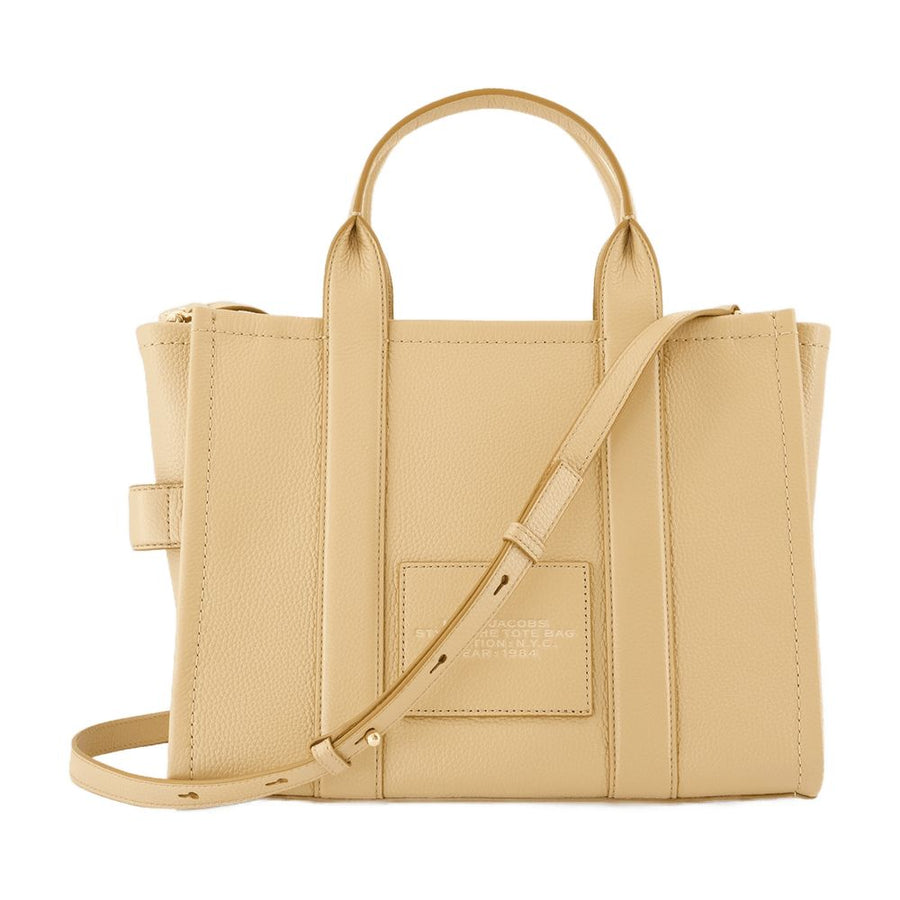 Marc Jacobs Structured Cowhide Tote Bag — Beige