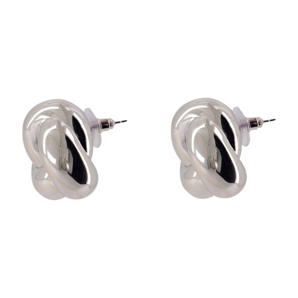 Self-Portrait Knot Earrings — Silver Metal
