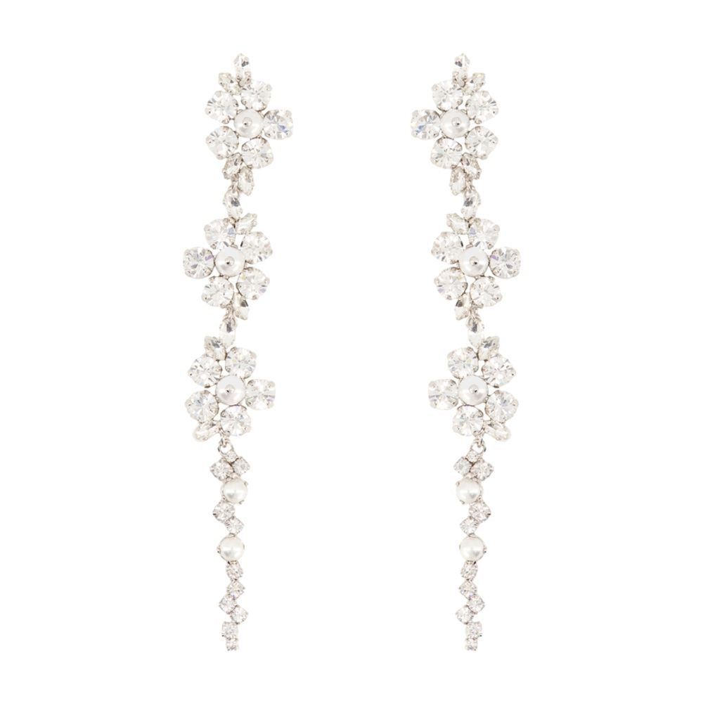 Simone Rocha Floral Crystal And Pearl Drop Earrings — White Synthetic_pearls