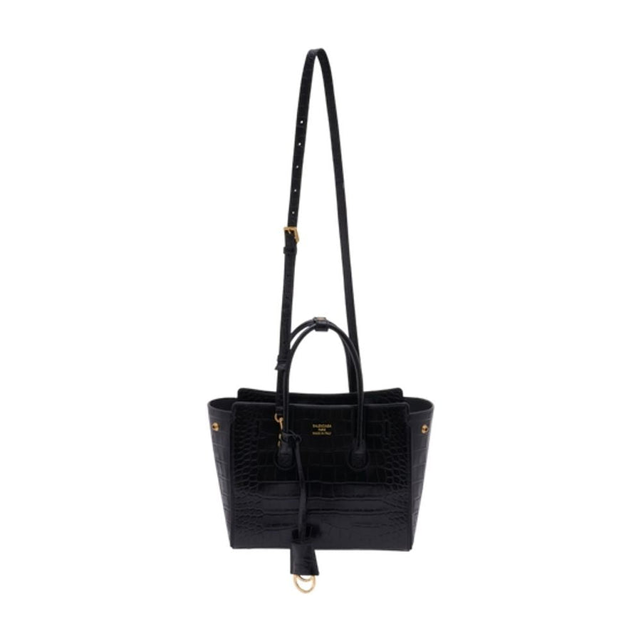 Balenciaga Hampton Carry Tote Bag — Black Calfskin