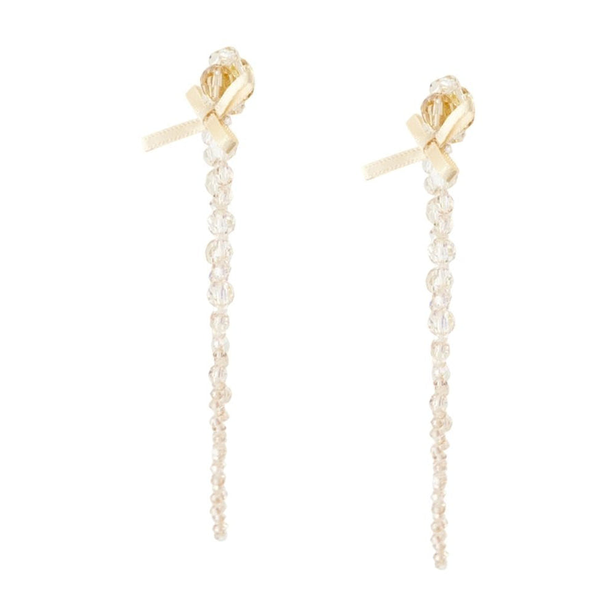 Simone Rocha Crystal Bow Drip Earrings — Yellow Others