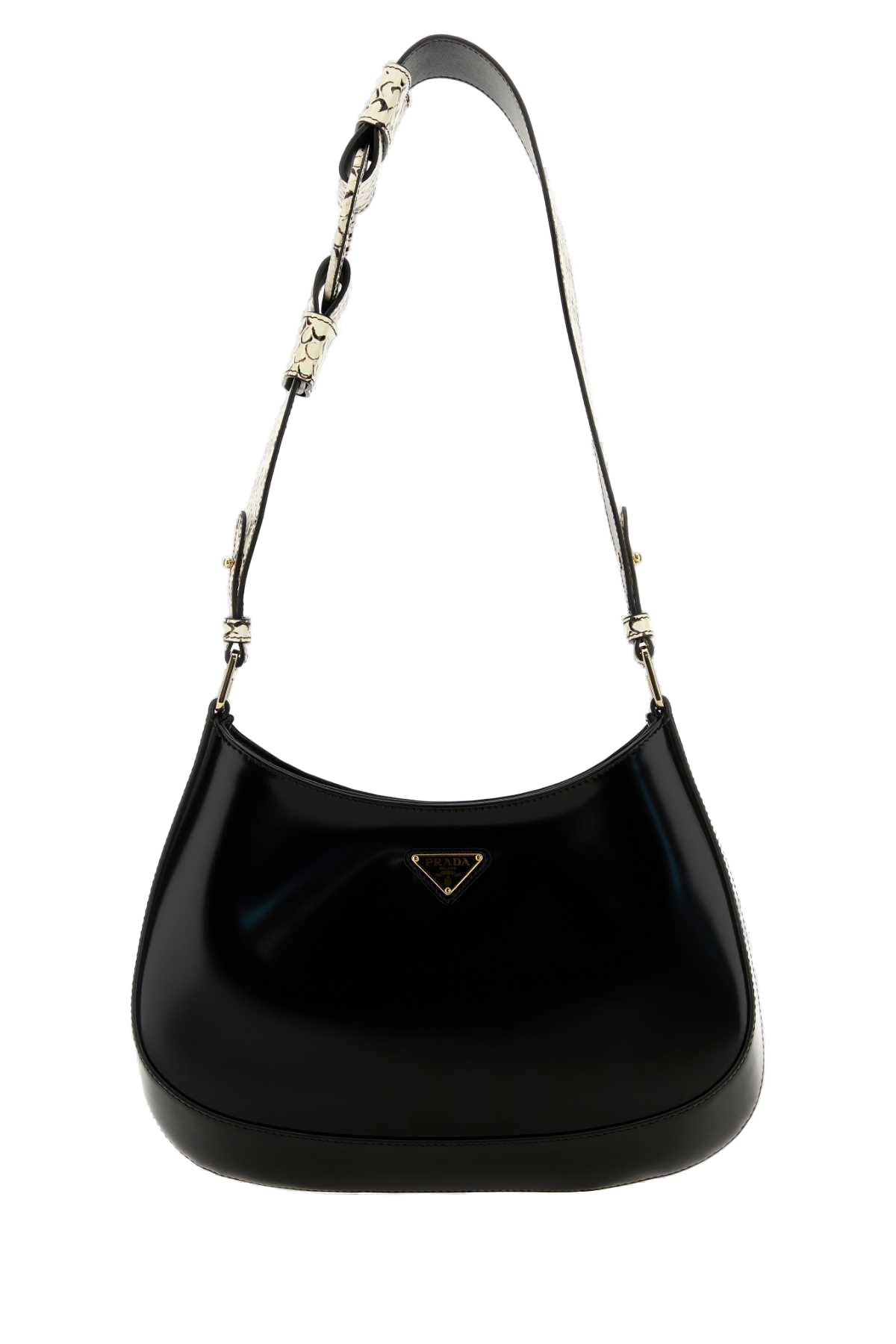 Prada Cleo Shoulder Bag — Black Vitello-homalopsis Buccata