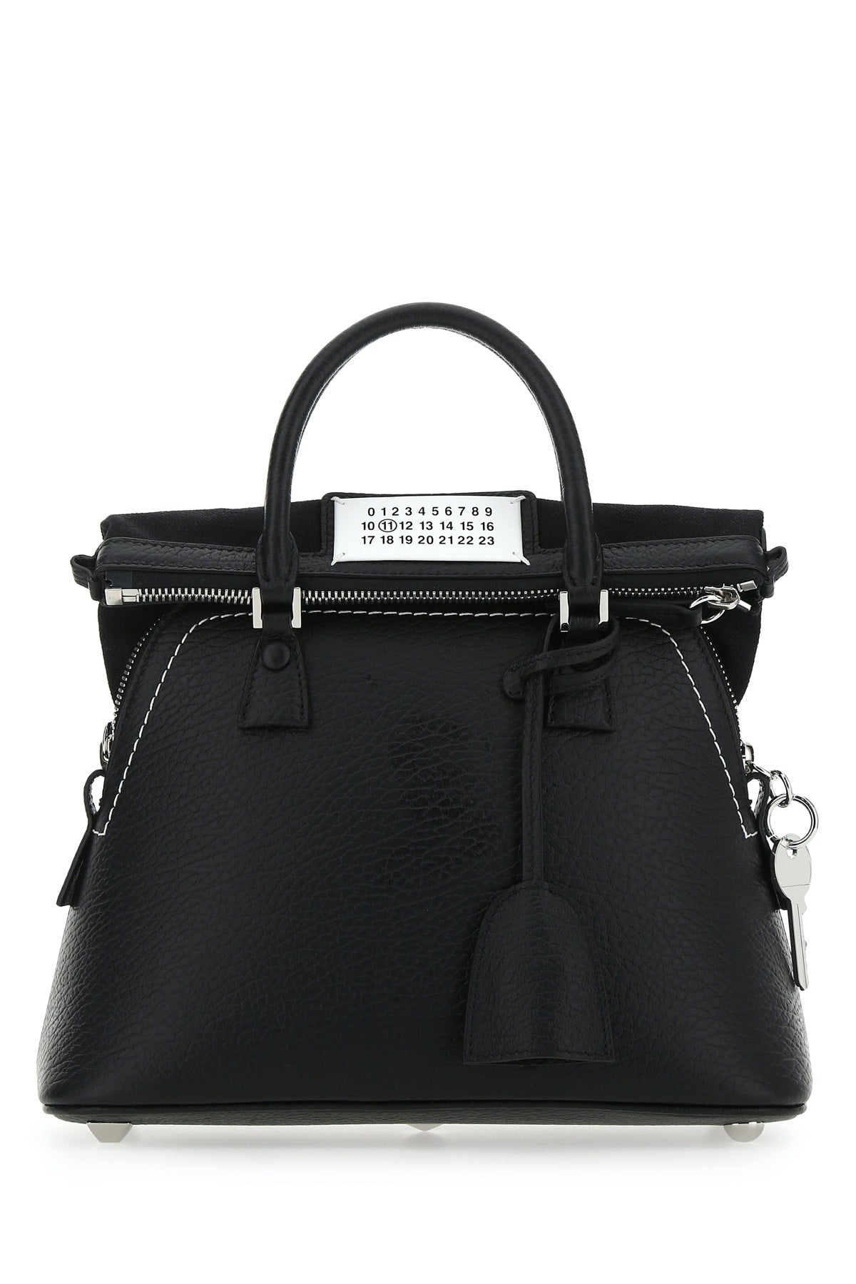 Maison Margiela Grained Leather Top Handle Bag — Black
