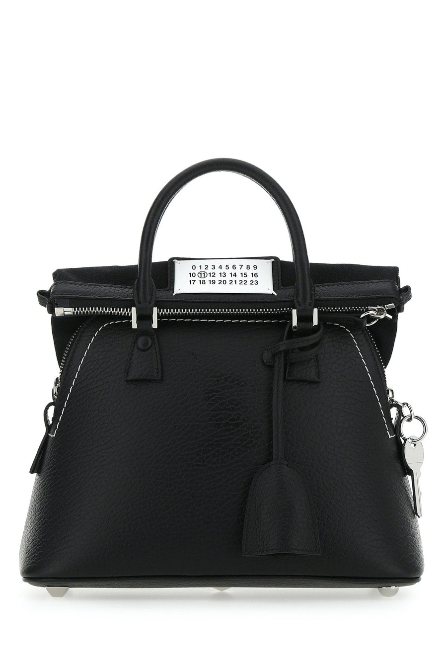 Maison Margiela Grained Leather Top Handle Bag — Black