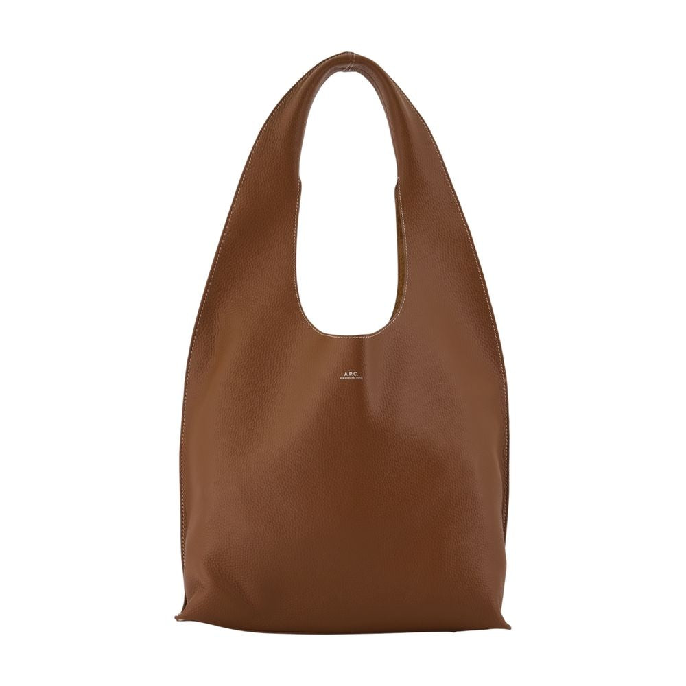 A.p.c. Le Neige Clou Shoulder Bag — Brown Cowhide