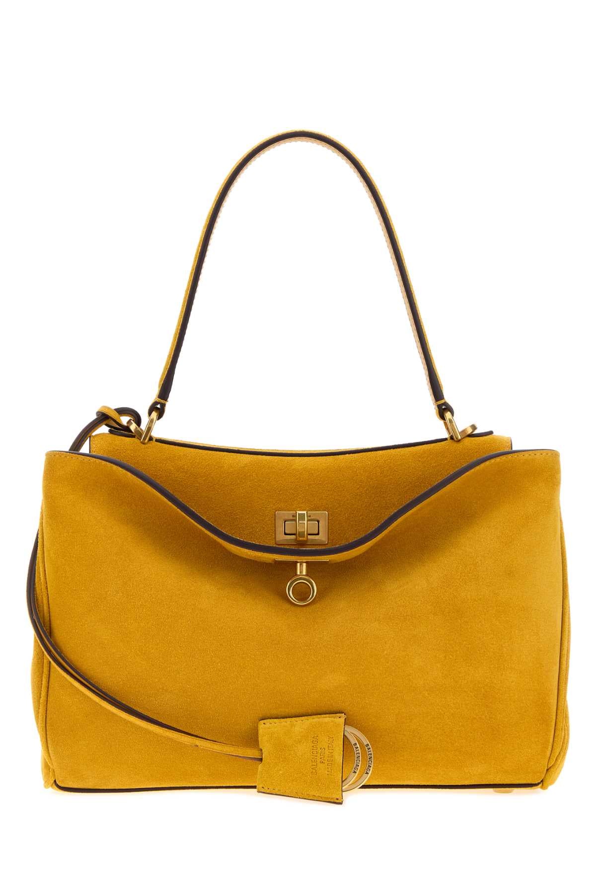 Balenciaga Suede Shoulder Bag — Yellow