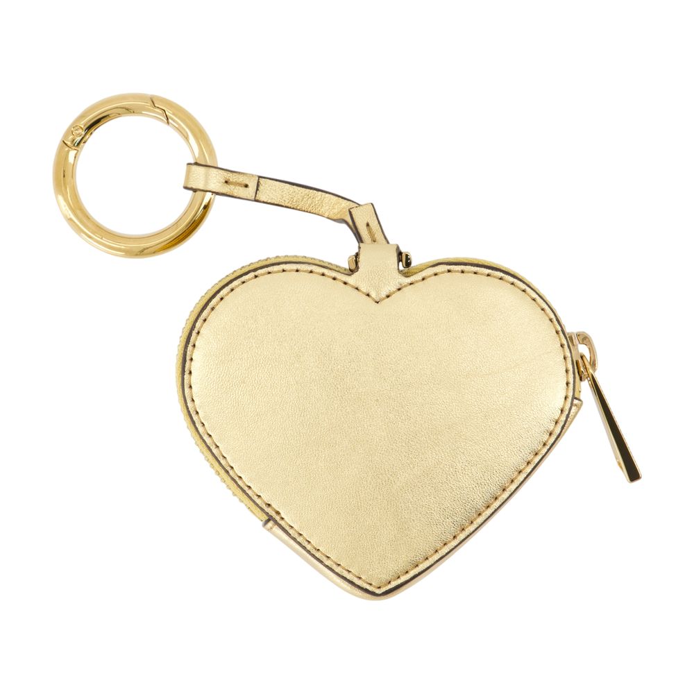 Versace Heart-Shaped Leather Coin Purse — Gold Calfskin Purses