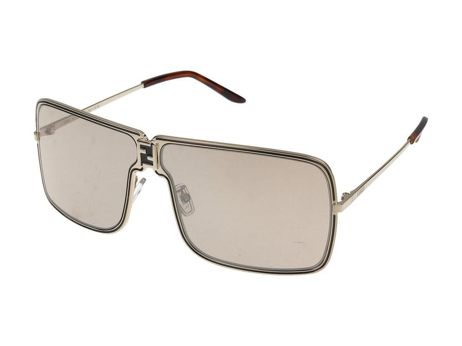 Maison Fendi Fe40195u Rectangular Metal-Frame Sunglasses — Neutral Standard