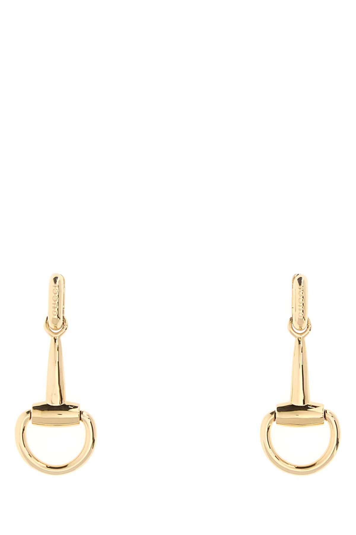 Gucci Gold Metal Horsebit Earrings —