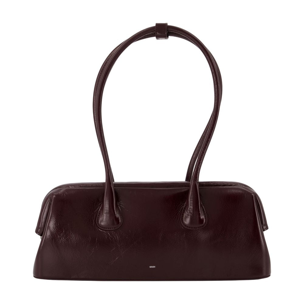 Osoi Boat Wide Shoulder Bag — Burgundy Cowhide