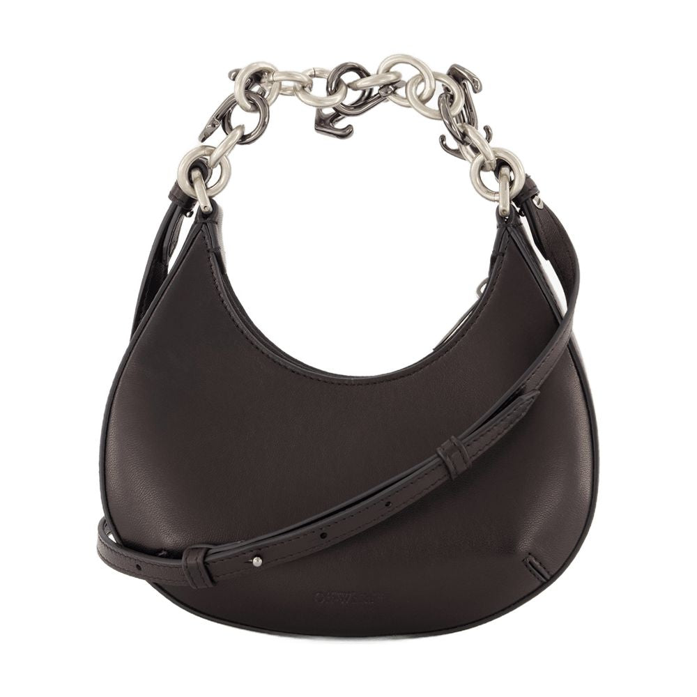 Off-White Hemisphere Shoulder Bag — Black Lambskin