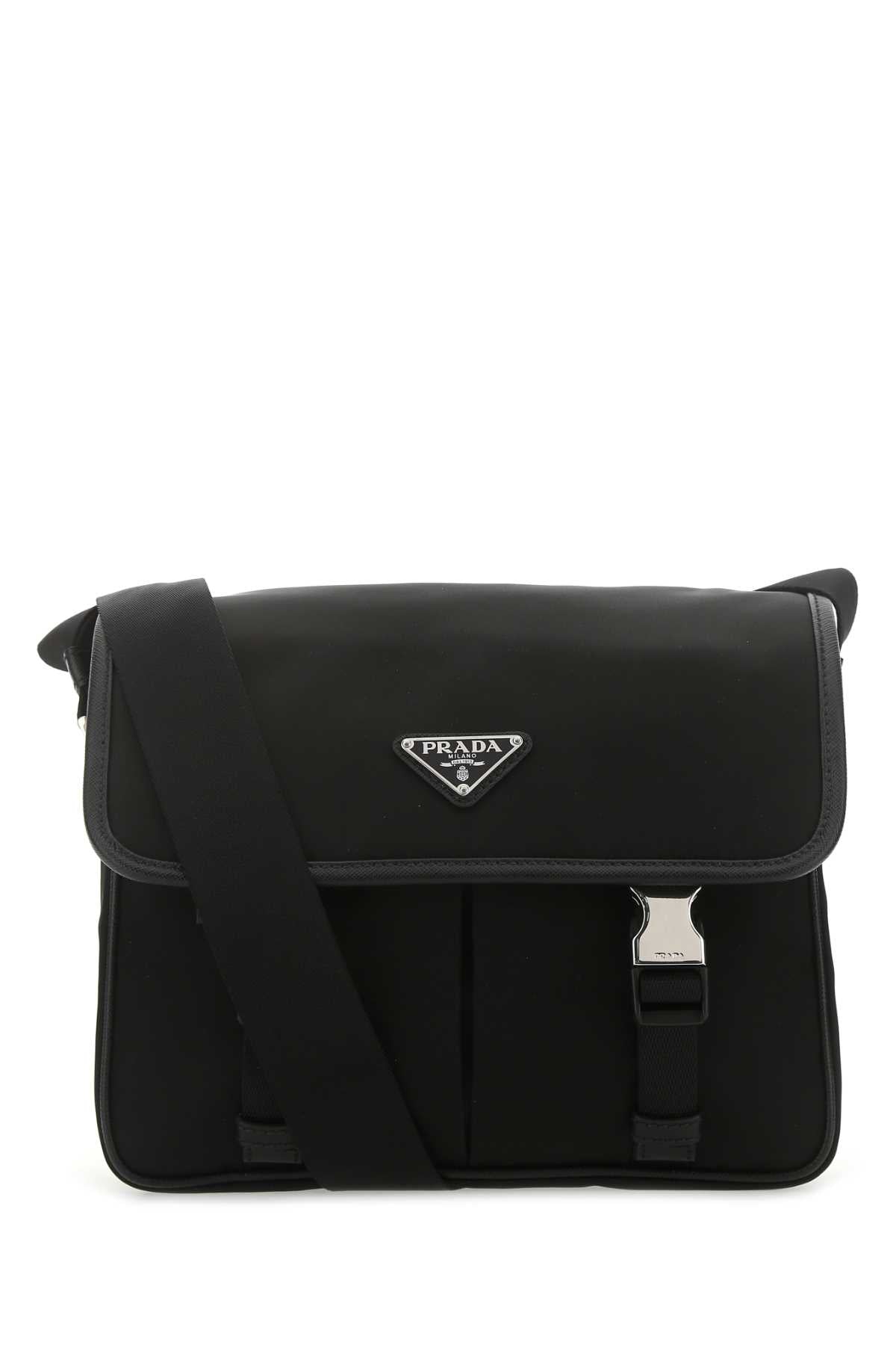Prada Re-Nylon And Calf Leather Crossbody Bag — Black Poliammide Riciclata-vitello