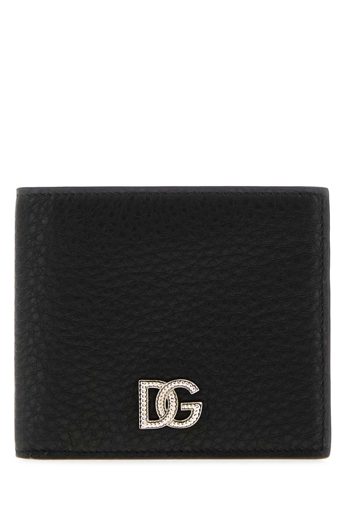 Dolce & Gabbana Textured Leather Wallet — Black