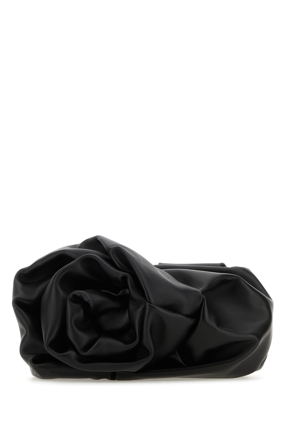Burberry Gathered Leather Clutch — Black
