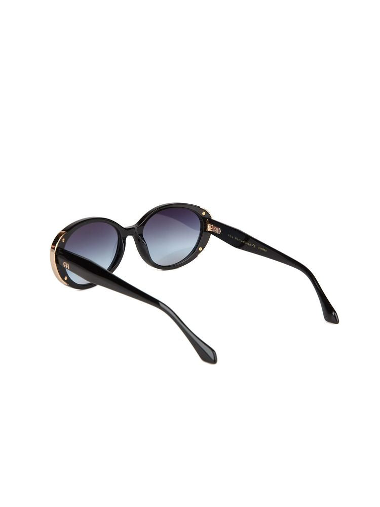 Ana Hickmann Ah9525 Gradient Blue Lens Sunglasses — Black Acetate