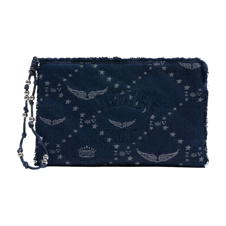 Zadig & Voltaire Angel Clutch — Navy Cotton