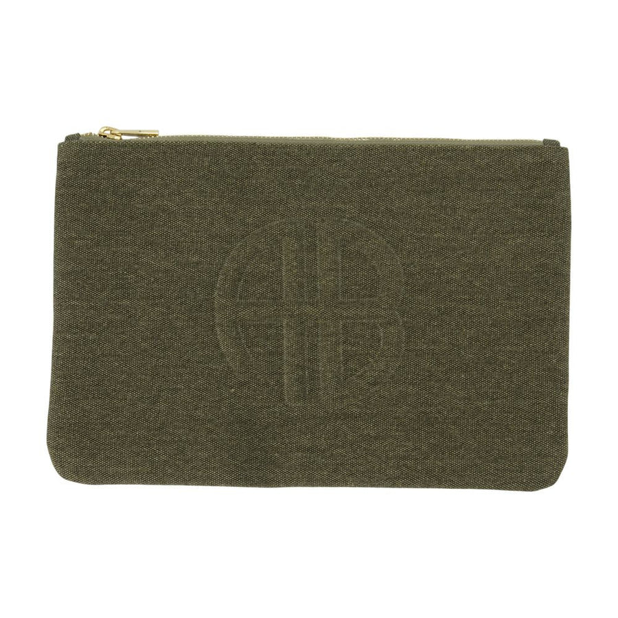 Anine Bing Clutch — Green Cotton