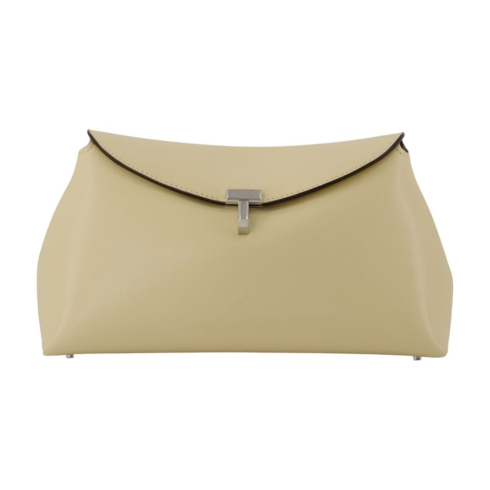 Toteme T-Lock Clutch — Ivory Cowhide
