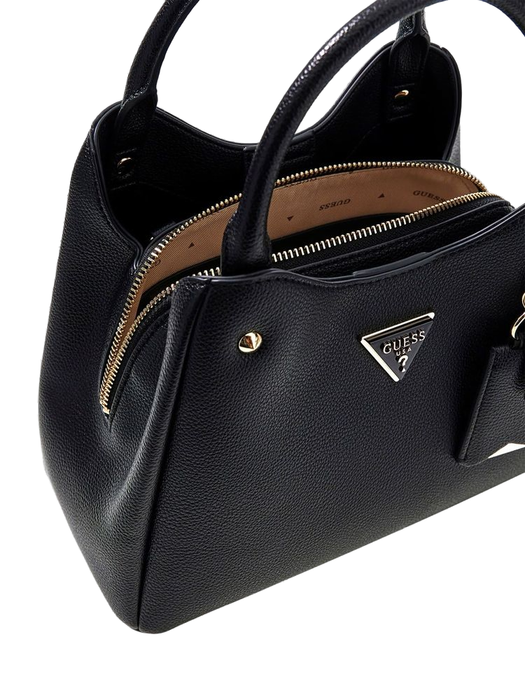 Guess Top Handle Bag — Black Polyurethane