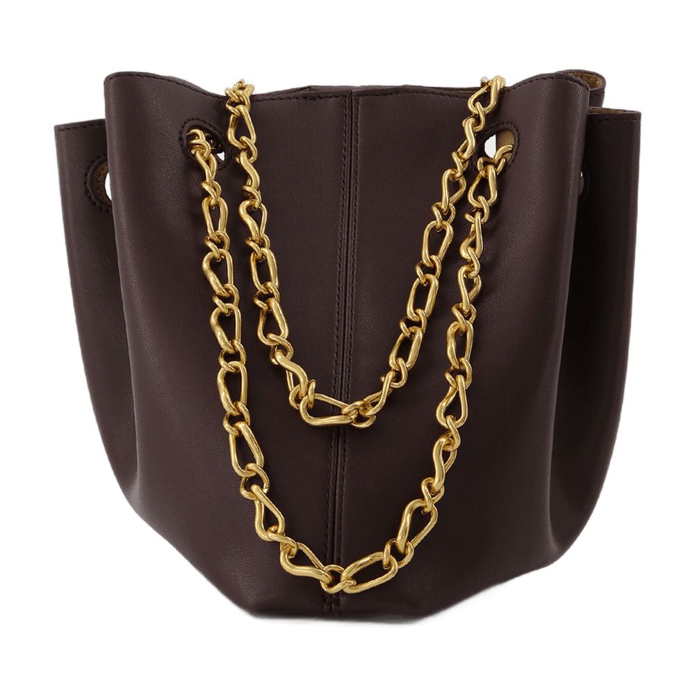 Nanushka Gather Bucket Bag — Brown Synthetic_leather