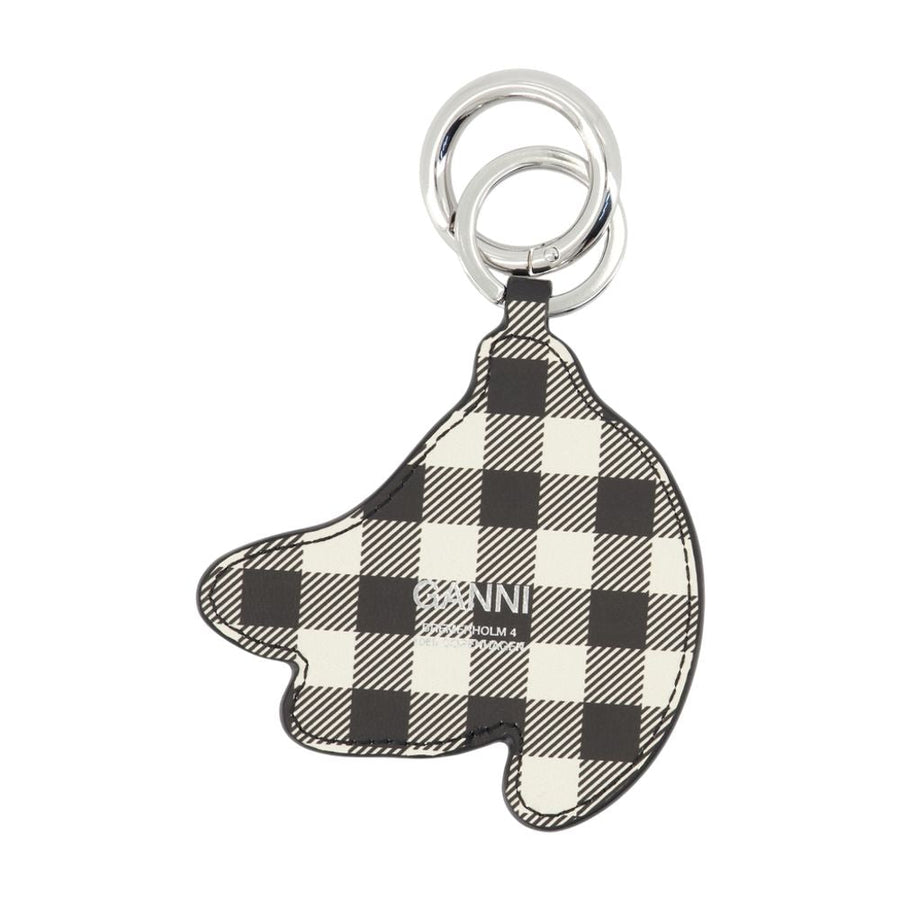 Ganni Checkered Calfskin Key Case — Black Belt Buckles