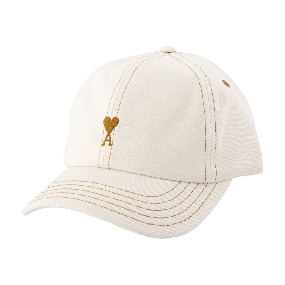 Ami Paris Ucp264.de0134-136 Baseball Cap — White Cotton Caps
